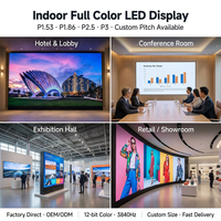 Mur vidéo LED couleur HD intérieur avec technologie Fine Pitch et raccordement sans soudure pour salles de conférence et publicité commerciale