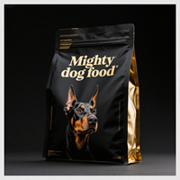 Sacs refermables personnalisés en aluminium avec logo imprimé en héliogravure, taille sur mesure 500g-2kg, pochette alimentaire de qualité supérieure pour aliments et friandises pour animaux de compagnie
