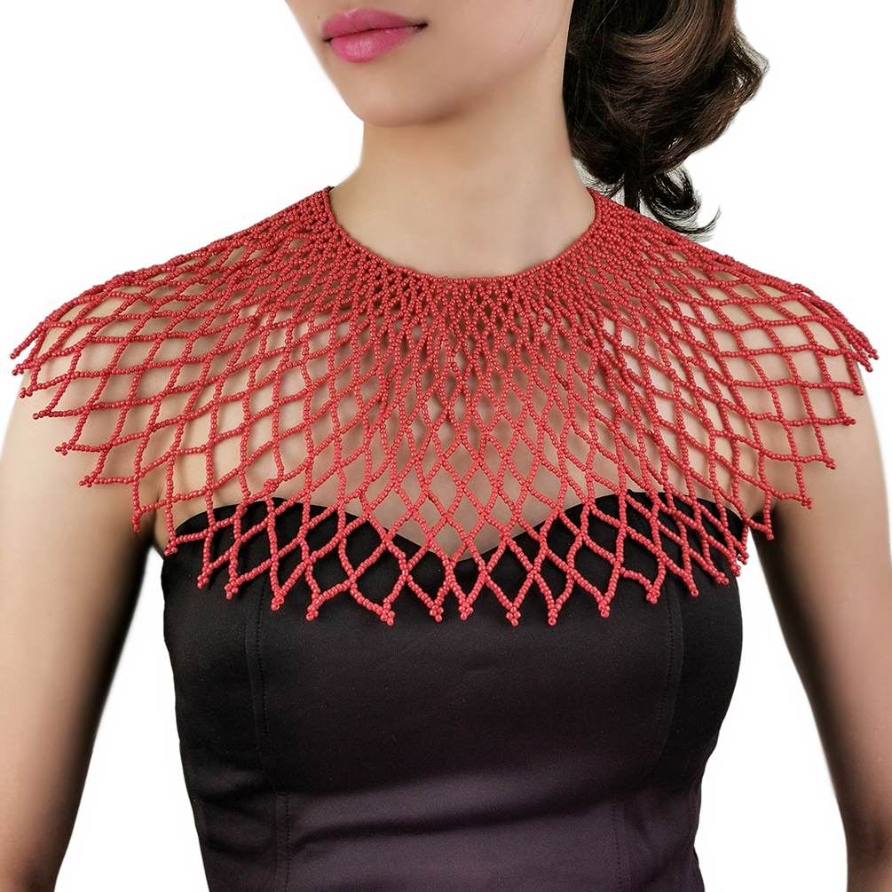 beaded fishing net Wholesale whole statement necklaces handmade jewelry necklace resin acrylic necklace,12 Pieces