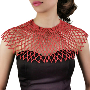 HANSIDON הצהרת בעבודת יד דיג נטו צורת שרשרת נשים Vintage ביב שרף חרוזים צווארון שרשרת קסמי תכשיטי כתף - Product Image 1