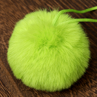 Pompon en fausse fourrure monstre vert 6/8 cm, boule de Noël moelleuse pour chapeau d'elfe, décoration de fête, vente en gros