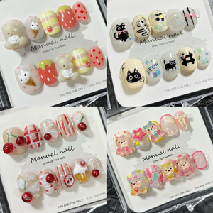 100 estilos, <span class=keywords><strong>piedras</strong></span> ostentosas de lujo personalizadas, prensa en las <span class=keywords><strong>uñas</strong></span>, corazón redondo corto, perla, Punta francesa, <span class=keywords><strong>uñas</strong></span>, manicura, palo acrílico en las <span class=keywords><strong>uñas</strong></span> - Product Image 1
