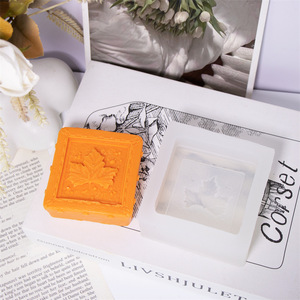 Square Maple Leaf <b>Silicone</b> Soap Mold Vintage Embossed Fall Leaf Craft <b>Mould</b> DIY Soap Candle Making Mold Handmade Gift - Product Image 1