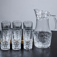 Carafe en verre pour jus froid, eau ou thé, style nordique, emballage en boîte couleur, prix d'usine en gros, logo personnalisé
