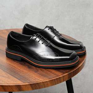 Zapatos de cuero cuadrados con cordones estilo Old Money para oficina y carrera, mocasines británicos de ante de becerro, transpirables y ligeros para verano. - Product Image 3