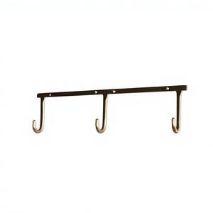 Simple Style Brass Wall Mount <b>Rail</b> With 3 Holder Towel Cloths Holder/Hanger Eco Friendly Metal <b>Hooks</b> For bathroom Bedroom Use - Product Image 1