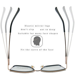 Monturas de Gafas Unisex Cuadradas TR90 de Marco Completo con Lentes de Resina Anti-Luz Azul, Diseño Ojo de Gato Bicolor y Patillas con Resorte - Product Image 3