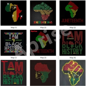 Aprise - Black History 1865 Juneteenth strass Transfers Custom Made Iron on Stones Transfer design per T-shirt - Product Image 3