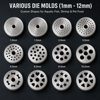 Extrudeuse d'aliments flottants pour poissons 40-60kg/h 380V, machine de fabrication de granulés pour aliments de poissons, crevettes, volailles et poulets pour usage agricole