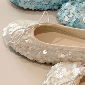 En Stock ~ Bailarinas con Lazo de Lentejuelas y Punta Redonda para Mujer, Estilo Francés, Zapatos Planos de Boca Baja que Combinan con Faldas - Product Image 4