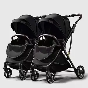 Baby Strollers Stroller Baby 4 In 1 Ultra-Light Foldable Portable Baby High-View Pocket Umbrella Car Children's Twin Stroller