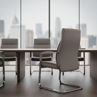 Chaise de bureau ergonomique moderne en cuir PU avec accoudoirs fixes et appui-tête, empilable, pour la maison, le bureau, le salon, les réunions, les ateliers