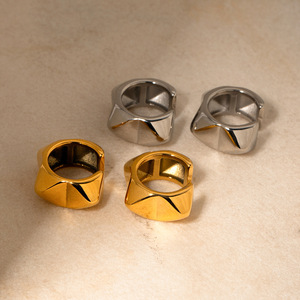 Boucles d'Oreilles en Acier Inoxydable pour <span class=keywords><strong>Femme</strong></span>, Bijouterie Plaqué Or, Tendance - Product Image 3