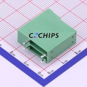 DB2ERH-3.81-2*2P-GN Plug-in Terminal Block Bent Lead Through Hole,P=3.81mm Board-to-Board / Socket - Closed 2x2P 3.81mm Green - Product Image 2