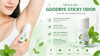 Déodorant Roll-on Liquide Gel Transparent Crème Ingrédients Minéraux Naturels 0% d'Alcool Doux Non Irritant Rafraîchisseur Corporel