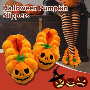 Chaussons d'intérieur LK Fashion Halloween Pumpkin Demon pour femmes, mignons, en peluche, pantoufles Pumpkin Demon pour Halloween, pour la maison - Product Image 3