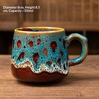 Tasse à café personnalisable en céramique rétro de luxe léger, pour couple, idéale pour l'export.