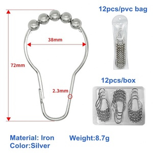 EWANG Wholesale Bathroom Products <b>Shower</b> Curtain Hooks Each Set of 12Pcs - Product Image 3