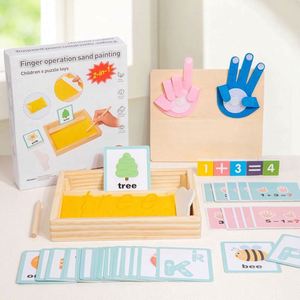 Jeu de comptage 2-en-1 pour développer les compétences mathématiques précoces des enfants, jouet en bois pour dessin au sable et opérations manuelles, cadeau d'anniversaire pour garçons et filles - Product Image 1