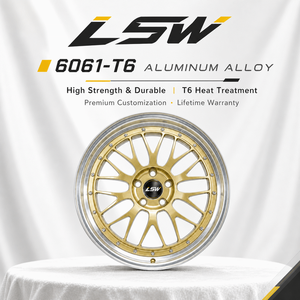 LS8058 18 19 20 นิ้ว 5x112 5x114.3 ล้อแม็กซ์สั่งทำพิเศษ สีทองลายตาข่ายตรงกลาง ขอบเงินขัดเงา พร้อมน็อตล้อ - Product Image 4