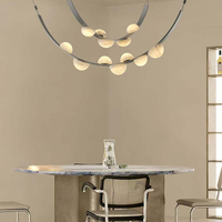 Lustre suspendu en albâtre LED, design minimaliste moderne, pour salle à manger, salon, décoration de la maison