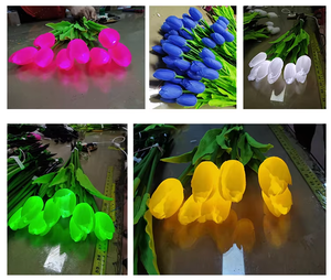 Lampes LED d'extérieur en forme <span class=keywords><strong>de</strong></span> tulipes artificielles, 70 cm, avec piquet <span class=keywords><strong>de</strong></span> jardin, <span class=keywords><strong>fleurs</strong></span> <span class=keywords><strong>de</strong></span> tulipes avec indice d'étanchéité IP65 pour les ceintures vertes/parcs/lieux touristiques - Product Image 6