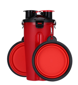 Bouteille d'eau pour chien pour les promenades - Distributeur d'eau portable 2 en 1 à double compartiment pour animaux <span class=keywords><strong>de</strong></span> compagnie avec 2 bols pliables - Product Image 5