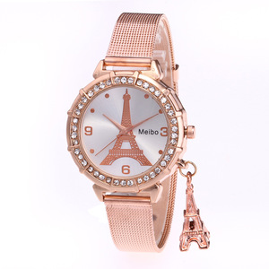 Nouveauté, vente flash, montre-bracelet à quartz pour femme, fille, avec bracelet en maille, tour Eiffel de <span class=keywords><strong>Paris</strong></span>, Relogio Feminino Relojes, cadeau - Product Image 5