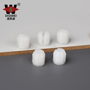 Écrous pré-encollés en plastique Disiwei M4 blancs pour connecteurs de charnières de meubles - Product Image 1