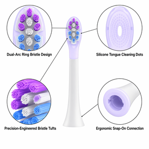 Têtes de <span class=keywords><strong>brosse</strong></span> de rechange pour <span class=keywords><strong>brosse</strong></span> à <span class=keywords><strong>dents</strong></span> électrique sonique OEM avec poils souples DuPont, absorbant les chocs, compatibles avec les modèles Phili - Product Image 2