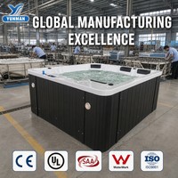 Vente en gros d'usine - Baignoire à remous autoportante en acrylique pour 5 personnes, homologuée CE, hydrothérapie, spa extérieur, capacité de plus de 60 gallons
