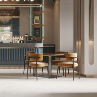 Canapé de restaurant de luxe personnalisable, forme ronde, table et chaise de restaurant italien pour mobilier de café