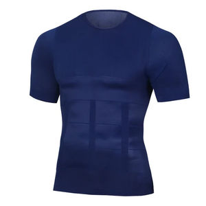 En gros, Sous-vêtements sculptants pour hommes, hauts de fitness élastiques à manches courtes, ajustés pour le ventre, amincissants et sculptants pour la poitrine - Product Image 2
