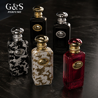Bouteilles de parfum arabes de luxe personnalisées avec logo, vente en gros, 100 ml, cylindriques, en verre, vides, avec pulvérisateur à pompe sérigraphié