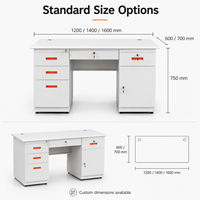 Bureau de direction moderne en métal de haute qualité et durable, multifonctionnel pour le bureau, la réception, l'hôpital, la salle de réunion