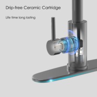Robinet de cuisine cascade à tirette et pulvérisateur à 3 fonctions pour la cuisine Fabricant bon prix