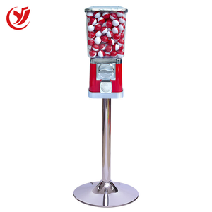 Máquina recreativa infantil cuadrada mini, con soporte, operada con monedas, expendedora de juguetes en cápsulas, de acero inoxidable, metal y plástico. - Product Image 1