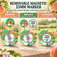 Marqueur de balle de golf magnétique en émail double face avec marqueur amovible de 25 mm pour souvenir de tournoi de golf