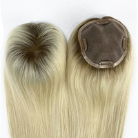 Lace Front Virgin Hair Toppers Silk Top Cheveux humains pour femmes Clips in Topper avec base en soie prêt à expédier