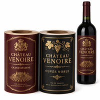 Étiquettes personnalisées pour bouteilles de vin rouge, estampage à chaud doré, rouleau auto-adhésif, étiquettes imperméables en acrylique avec code-barres, face avant et arrière, pour vin mousseux