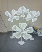 LANJO Leuchtende Blumen Edelstahl Stehlampe LED Modern Elegant Romantisch Hochzeits-Dekorative Innen-/Außen-Bühnenbeleuchtung