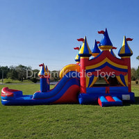 Château gonflable coloré de cirque avec double toboggan pour événements pour enfants, divertissement familial et locations pour fêtes