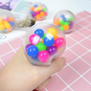 2025 New Product Colorful TPR <b>Beads</b> Stress Relief Pressure <b>Silicone</b> and Plastic Stress Ball Decompression Toys for Kids - Product Image 6