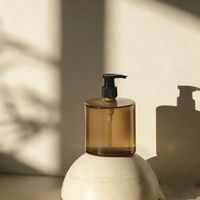 Nouvelle bouteille en verre pour savon liquide 300ML, flacon pompe en verre de luxe pour shampoing, flacon pompe en verre vide personnalisé pour soins personnels