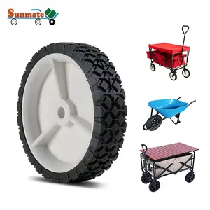 New Arrival 8-Inch Semi-Pneumatic Rubber Replacement Tire Hand Garden Cart Wheel Swivel Casters Rigid Style Plastic Material OEM