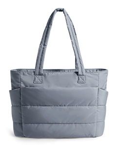 Lightweight Puffy Work Bags for Women Travel Tote Bag with Zipper Quilted Puffer Shopping Bag with Compartments - Product Image 1