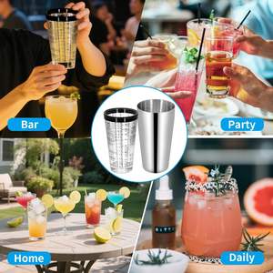 Juego de Coctelera Boston de Acero Inoxidable y Vidrio de 450 ml + 800 ml, Kit de Barman para Cocteles con Peso, Venta al por Mayor - Product Image 5