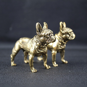 Figura de Bulldog Francés de Latón, Adorno de Metal Sólido, Decoración Coleccionable, Estatua de Animal - Product Image 1