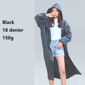Compra a granel de trajes de lluvia EVA para adultos impermeable de cobertura completa para exteriores y protección contra tormentas150g 18 Denier tela negra - Product Image 2