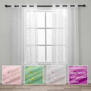 Fábrica de China, venta al por mayor, Voilage Rideau, cortina transparente blanca, últimos diseños con lámina de <span class=keywords><strong>plata</strong></span> brillante, cortinas <span class=keywords><strong>y</strong></span> cenefas Premium - Product Image 1